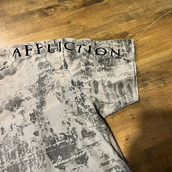 Rare Vintage Affliction Gray Graphic Short Sleeve T-Shirt for Men Size Large - Picture 3 of 6